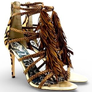 SAM EDELMAN Savannah Leopard Print Stiletto Heels